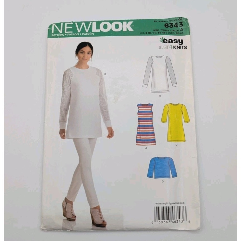 Simplicity Knit Top Sewing Pattern 6343 Women's Sizes 6 8 10 12 14 16 18 Uncut
